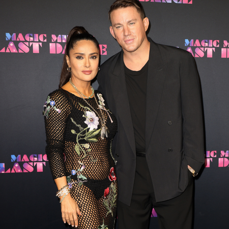 Salma Hayek and Channing Tatum attend the "Magic Mike's Last Dance" World Premiere on January 25, 2023 in Miami Beach, Florida.