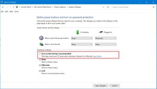 Windows 10 disable fast startup