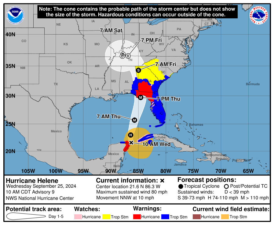 Hurricane Helene could yield major flooding, tornadoes and 'devastating