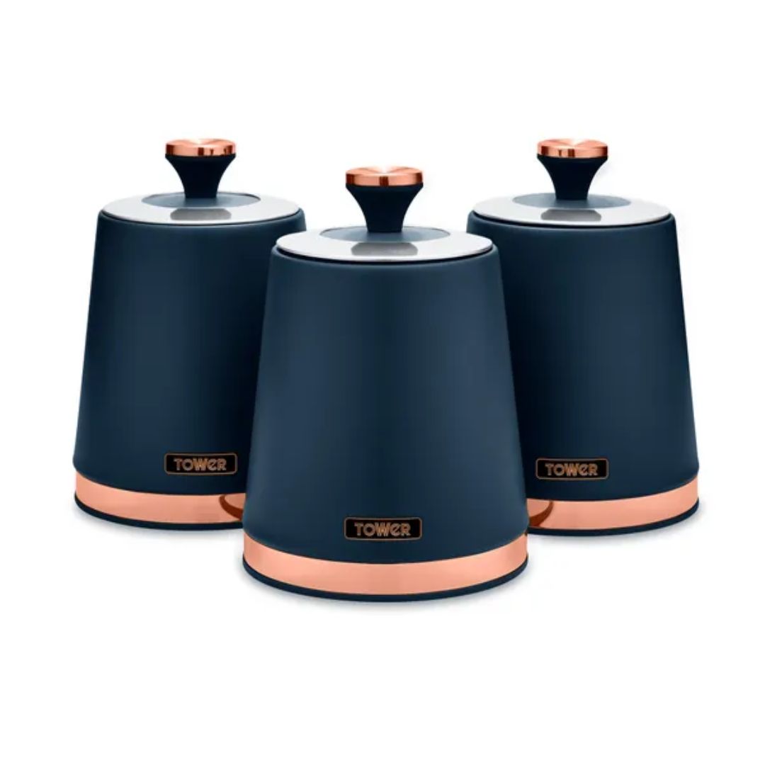 Set of 3 Tower Cavaletto Kitchen Canisters