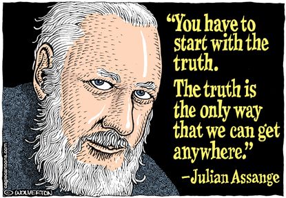 Political Cartoon U.S. Julian Assange wikileaks Ecuador Embassy London