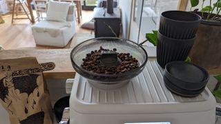 The bean hopper of the Barista Touch Impress