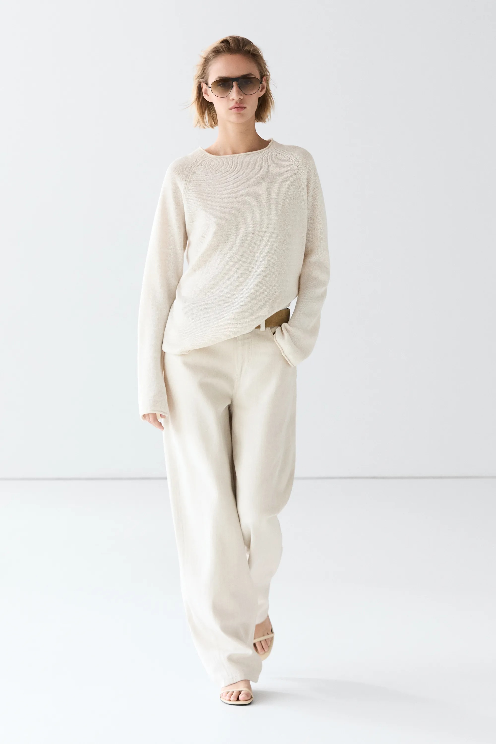 Massimo Dutti, High-Waist Wide-Leg Jeans