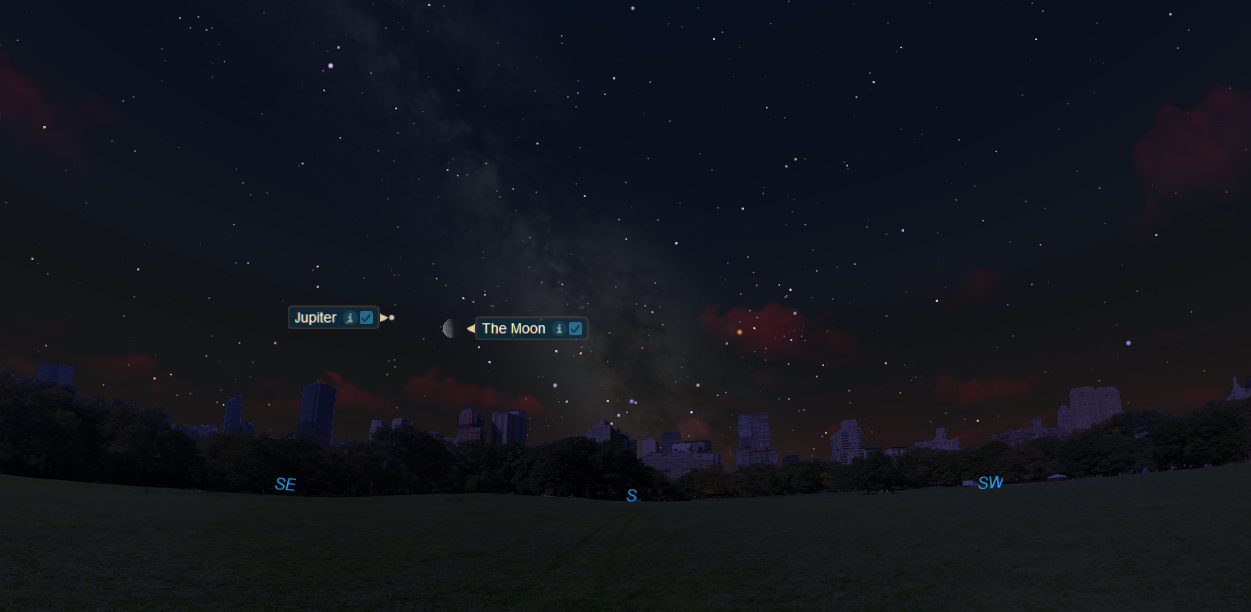 Jupiter will come close to the moon in the early hours of April 14, 2020.