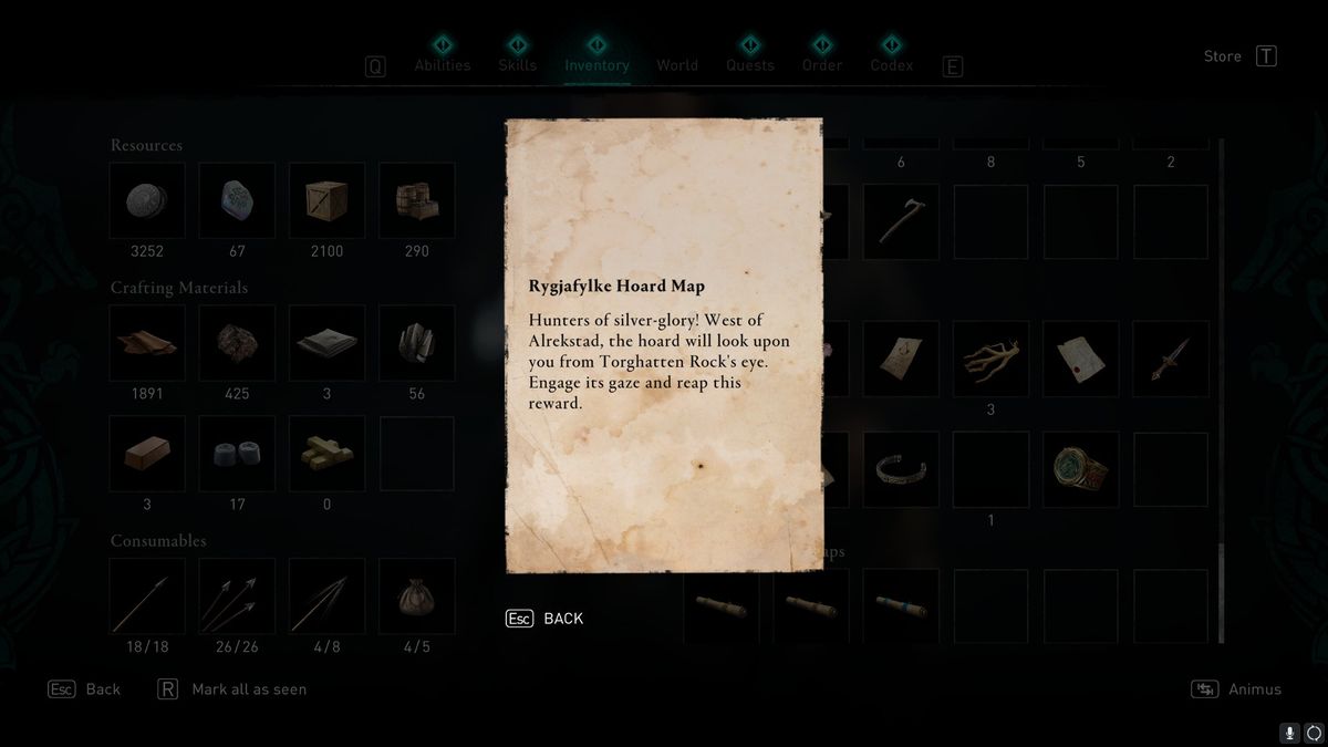 ac valhalla Rygjafylke treasure hoard map location