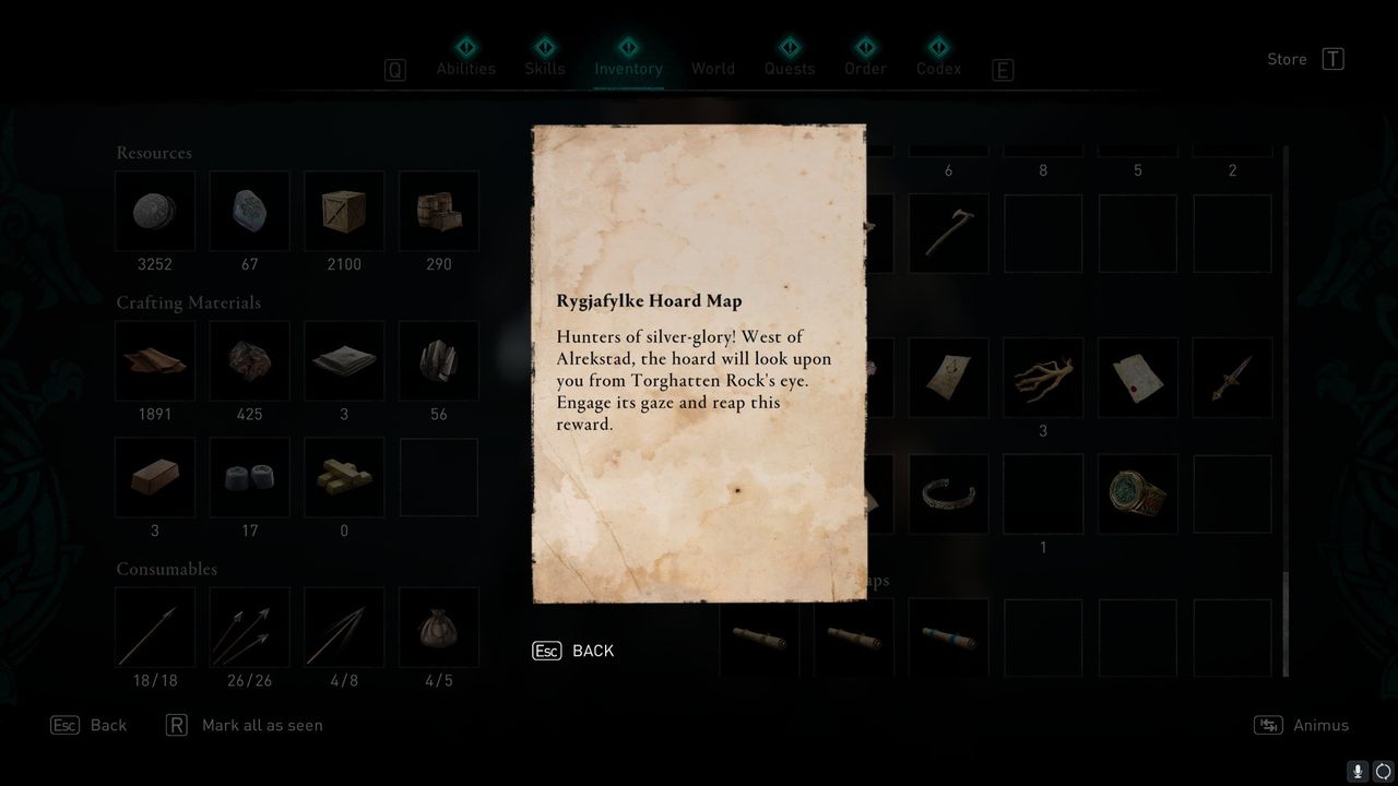 ac valhalla Rygjafylke treasure hoard map location