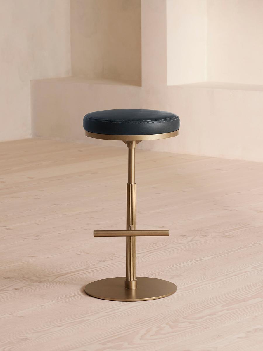 Wardell Barstool, Leather, Sapphire