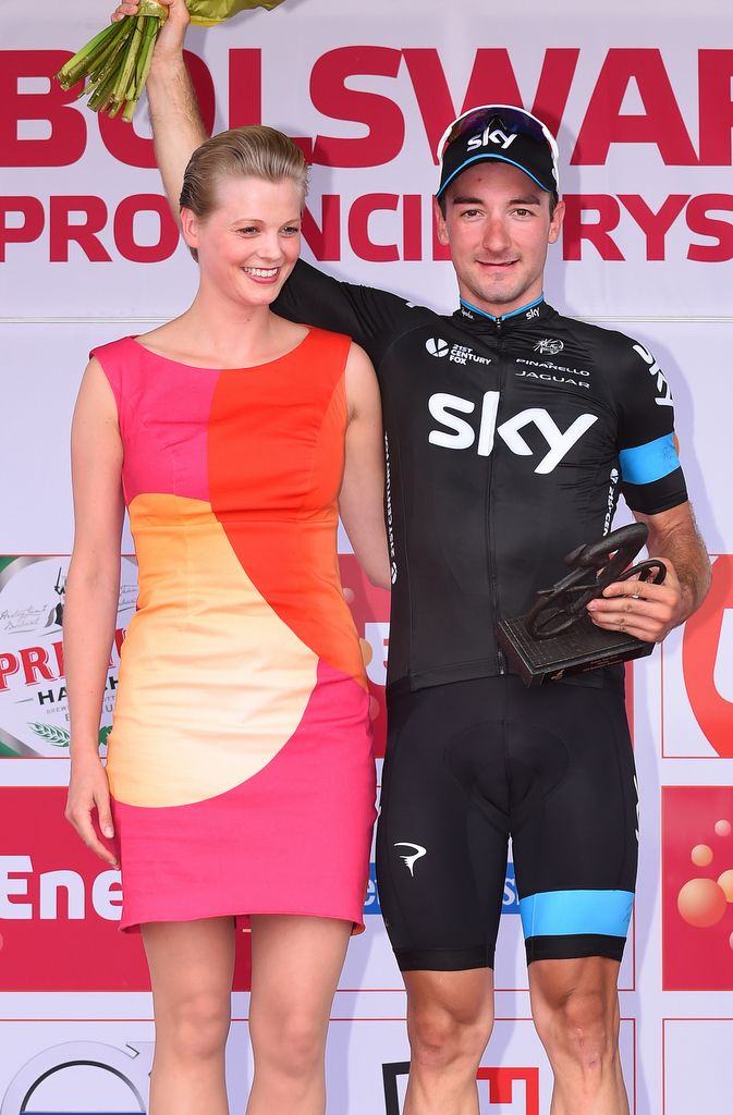 Elia Viviani (Team Sky) on the podium