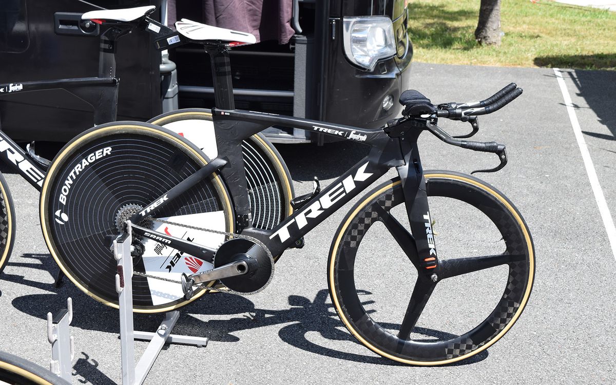 Niklas Eg and the majority of his Trek-Segafredo teammates raced with 1X drivetrain setups from SRAM