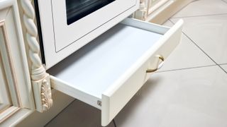 White oven drawer