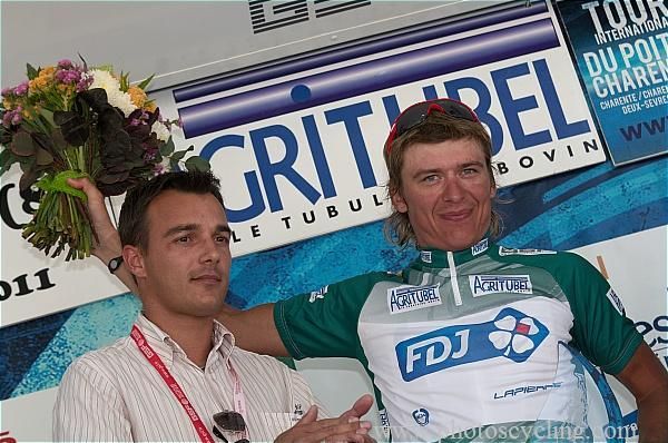 Yauheni Hutarovich in the points jersey.