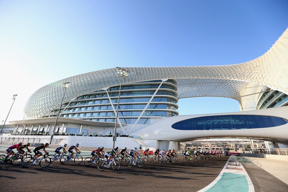 The peloton in action during the final stage of the 2015 Abu Dhabi Tour