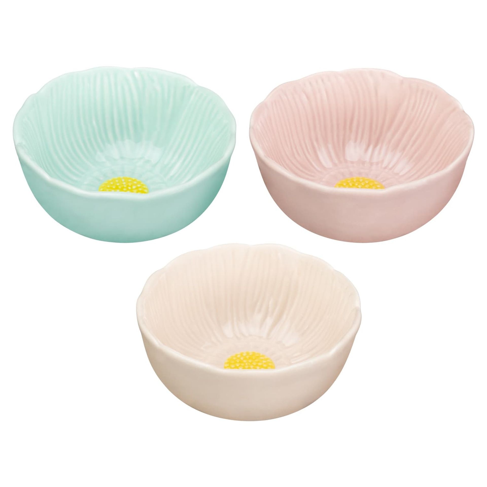 Daisy Pinch Bowls set of 3