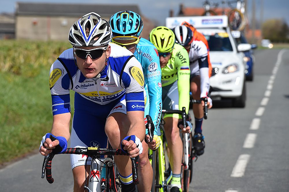 Jonas Rickaert leads the breakaway at Gent-Wevelgem