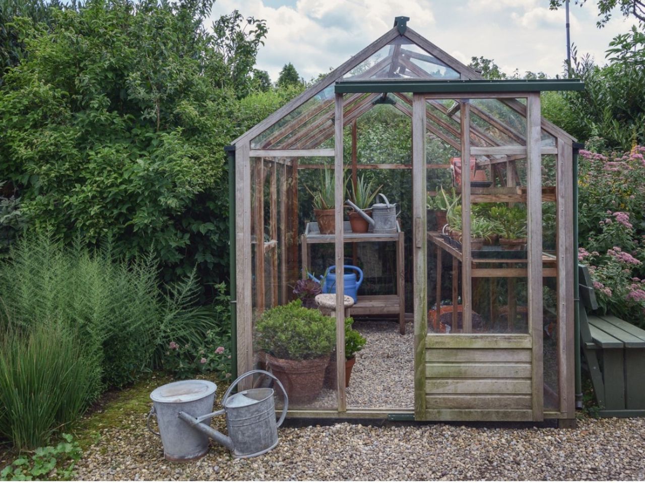 Greenhouse Full Of Gardening Supplies And Plants