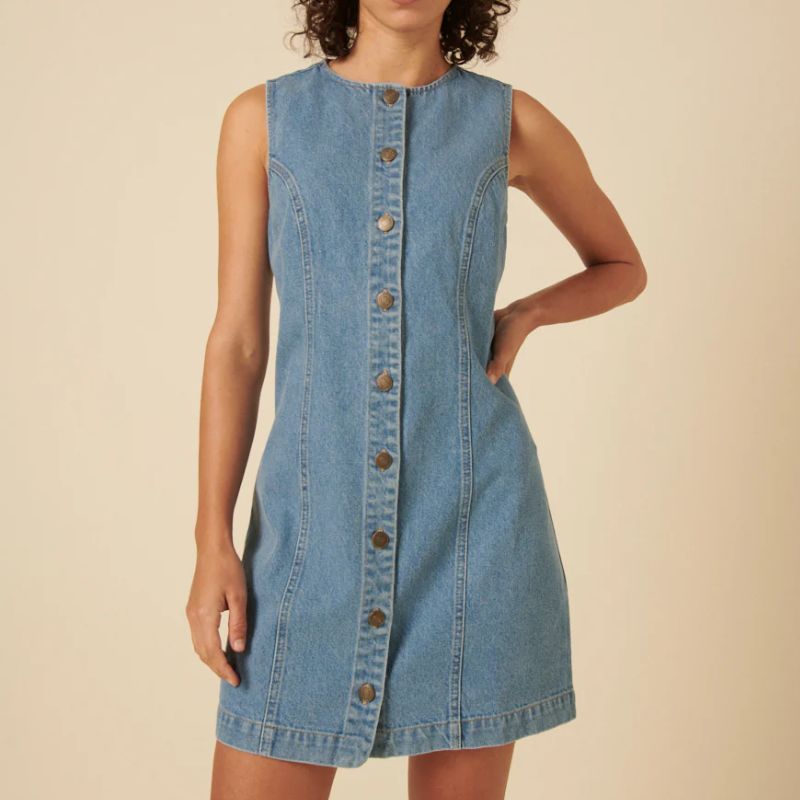 denim mini dress