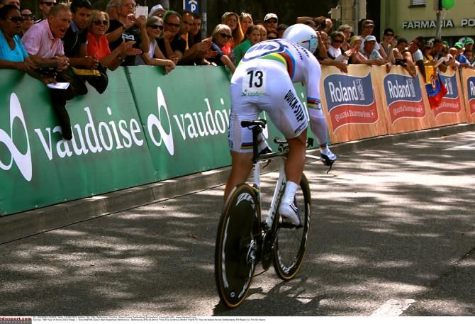 Tony Martin (Omega Pharma-QuickStep) off the starting ramp in the opening time trial at Tour de Suisse