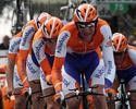Denis Menchov leads home his Rabobank team.