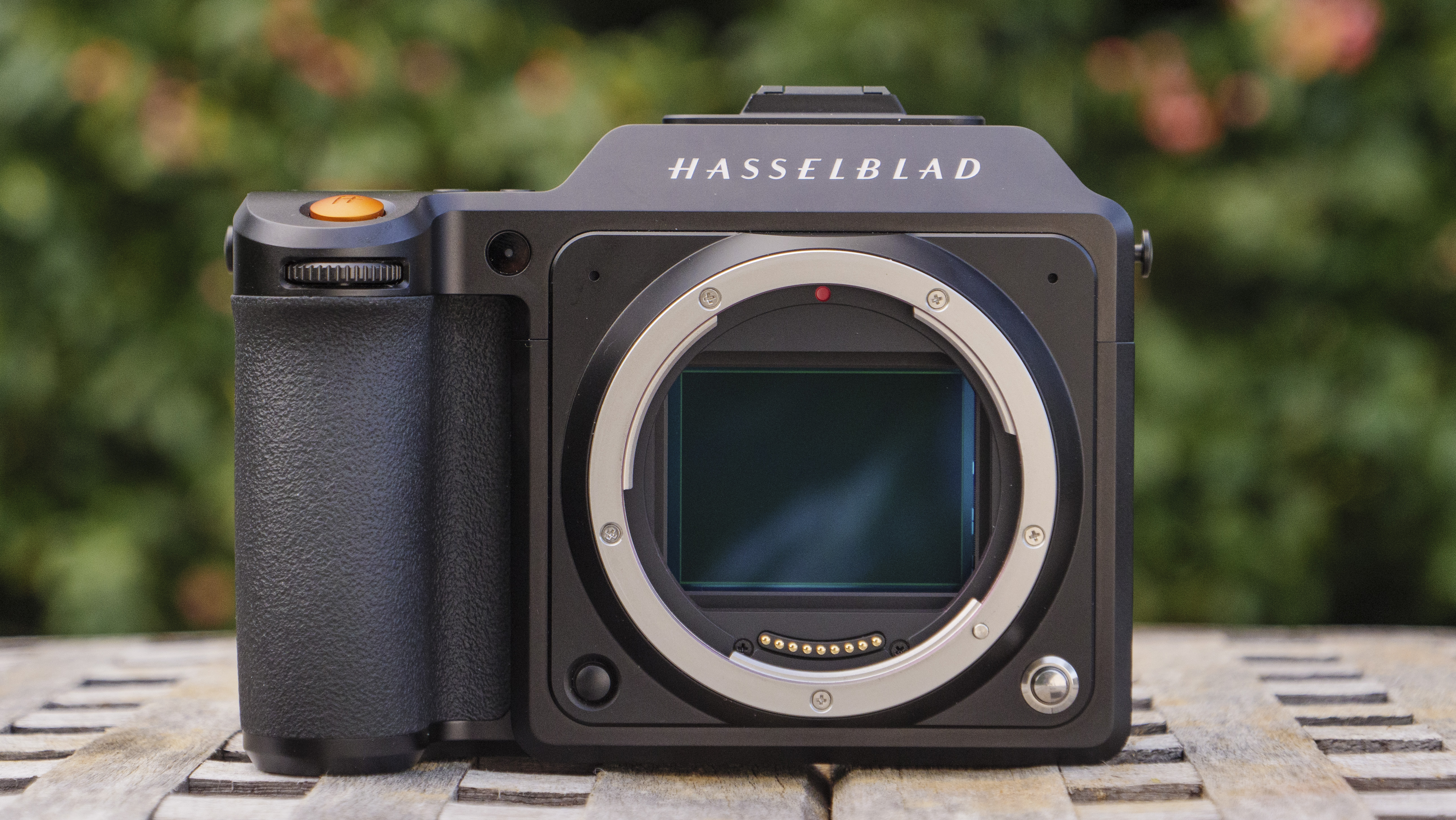 The Hasselblad X2D 100C camera front with no lens revealing image sensor