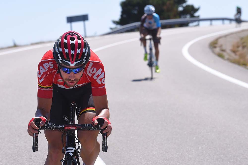 Thomas de Gendt (Lotto Soudal) was in the break and went on the attack
