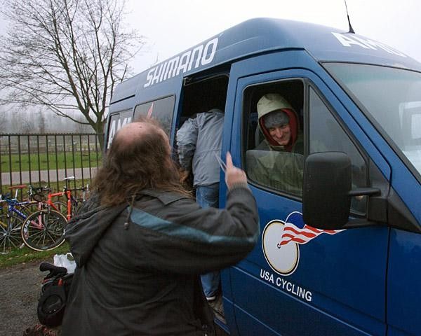 A Belgian fan at Wachtebeke asks Barry for a coveted "Wicknasty" trading card.