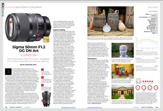 Review of Sigma 50mm F1.2 DG DN Art lens, in the June 2024 issue of Digital Camera magazine