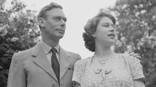Sandringham - King George VI and Queen Elizabeth in the gardens at Windsor Castle, England, 8th July 1946