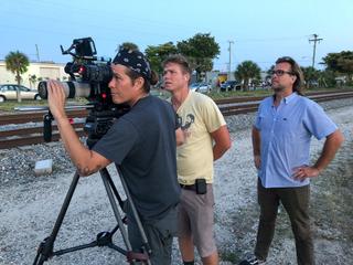 (Left to right): DP Mike Goodman, supervising producer Adam Linkenhelt and showrunner Pat McGee. (Photo by Greg Taylor)