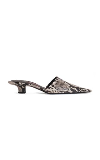 Gigio Python-Effect Leather Mules