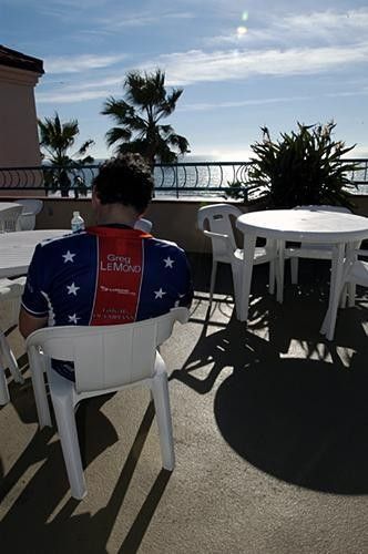 A camper takes a moment to relax and enjoy a winter day in Carlsbad.