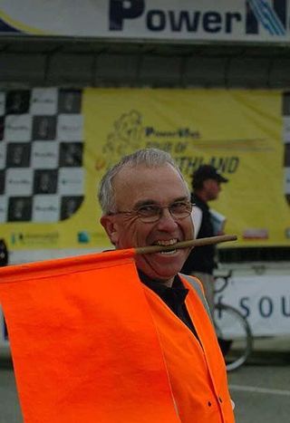 Tour of Southland race director Bruce Ross in a lighter moment at the 2004 event