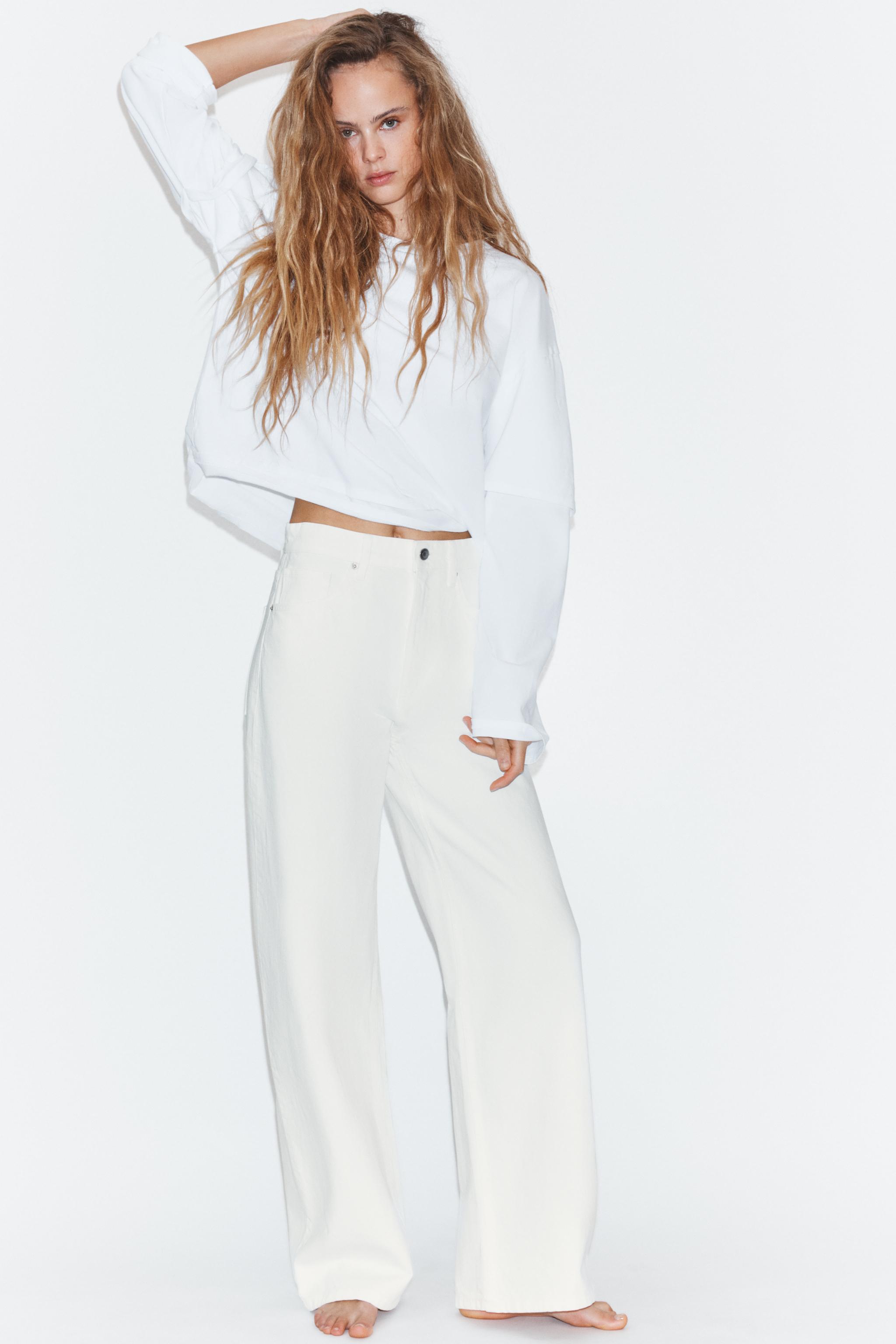 Trf Extra Wide-Leg High-Waist Jeans - Oyster-White - 4