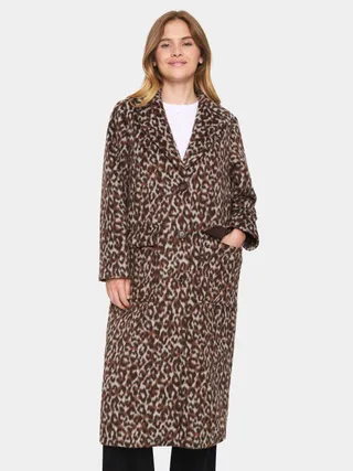 Saint Tropez Fideli Animal Print Coat, Brown/multi