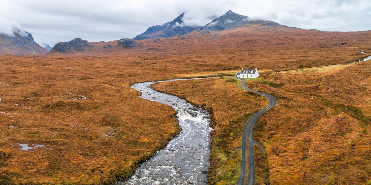 Allt Dearg Mor cascades down the hillside on the Isle of Skye.