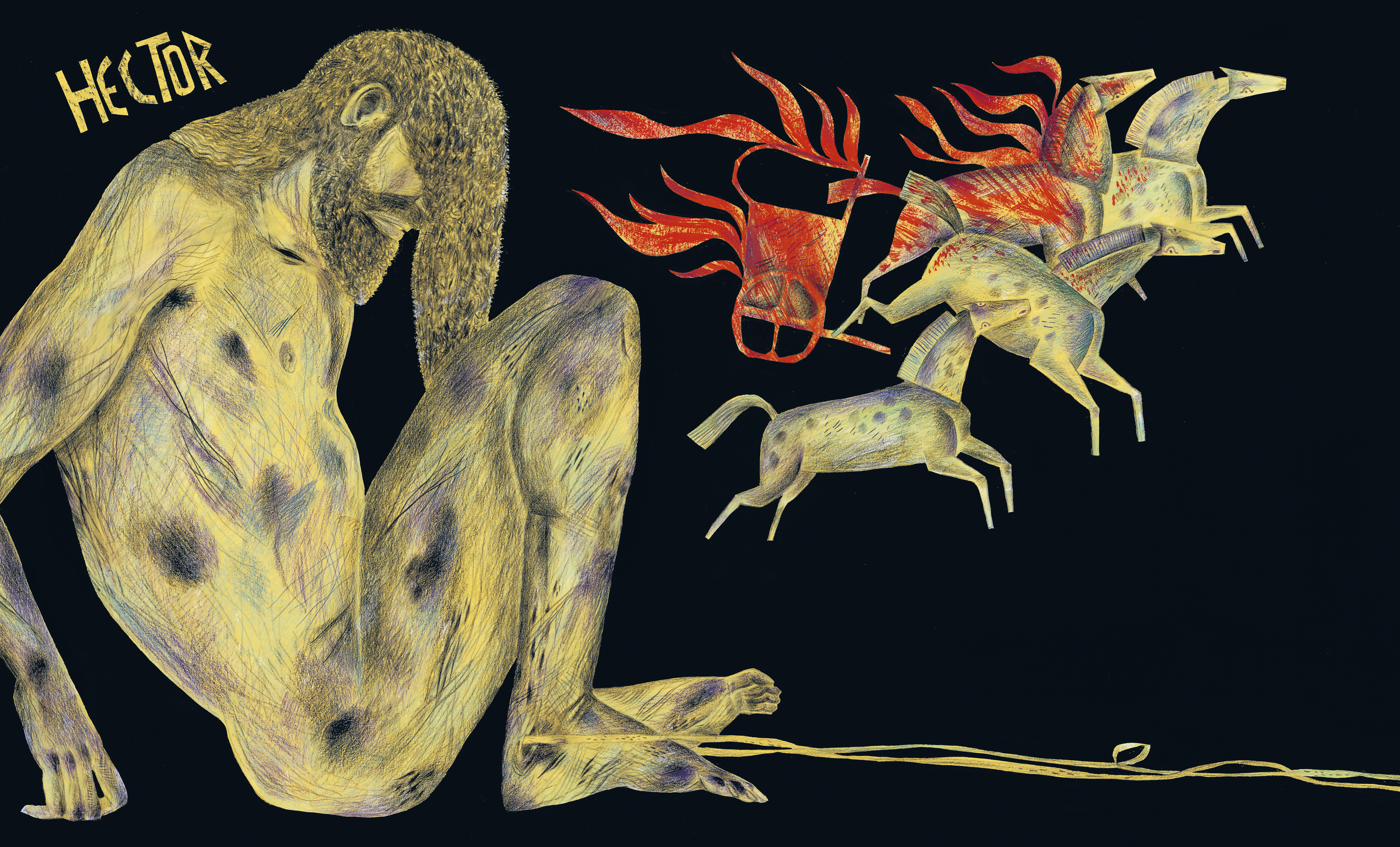 Illustration of Homer's epic Greek poems in progress