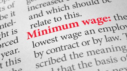 picture of "minimum wage" in the dictionary