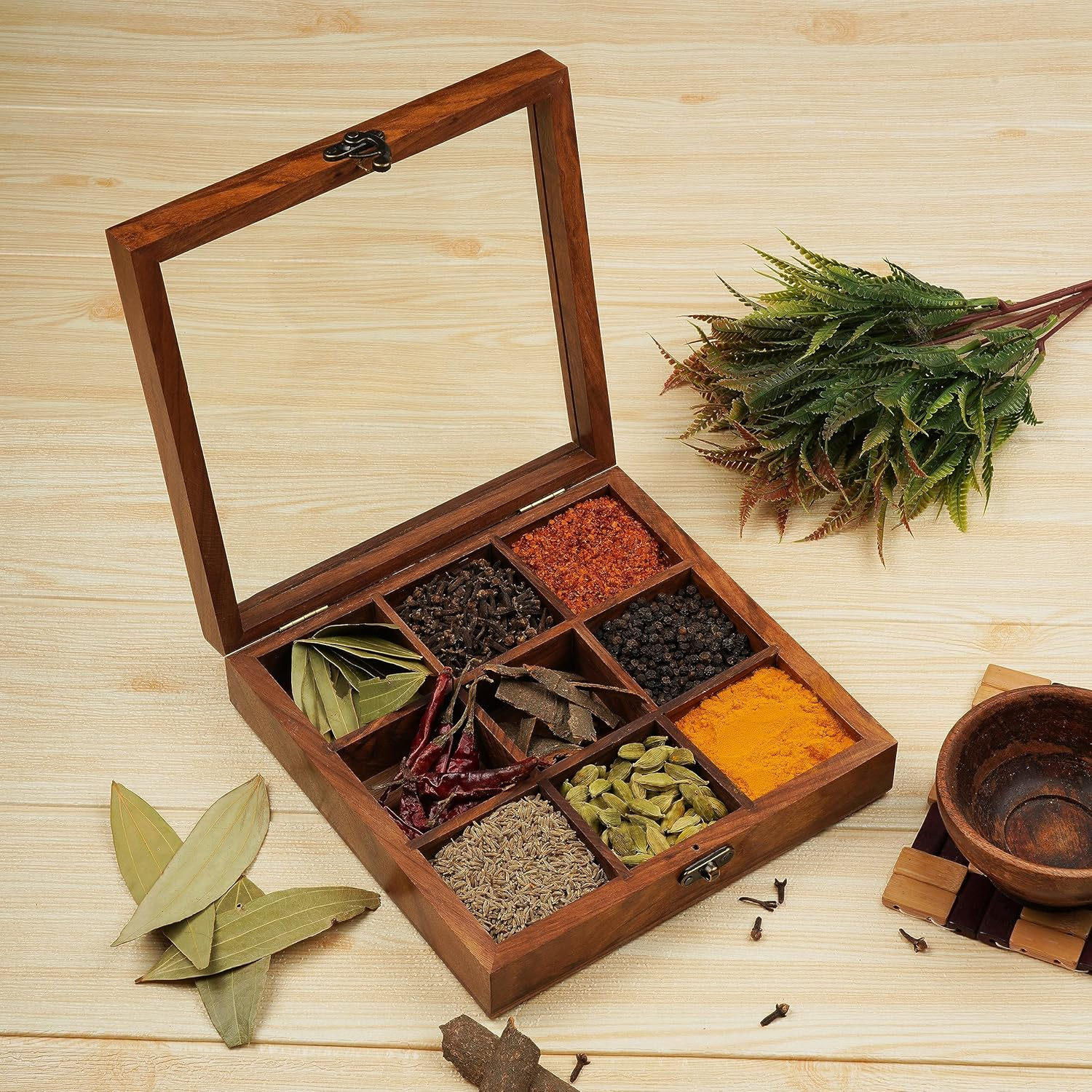 A square spice dabba