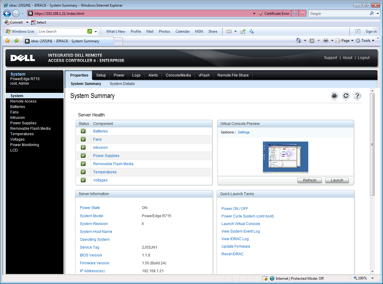 Dell&rsquo;s latest iDRAC6 remote controller sees a much improved web interface with many more features.