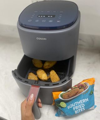 Southern fried quorn bites in Cosori Lite air fryer appliance