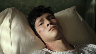 Danny Ramirez's Joaquin Torres laying in hospital bed in Captain America: Brave New World