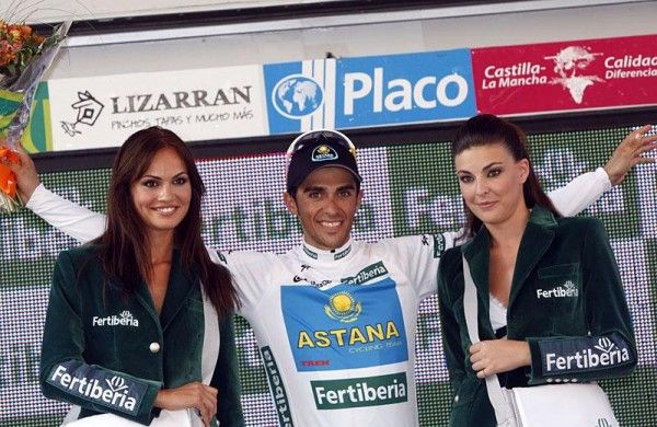 Best young rider Alberto Contador (Astana) is on target for his second Grand Tour win of the year.