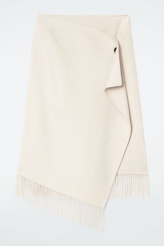 COS, Fringed Wool Midi Wrap Skirt