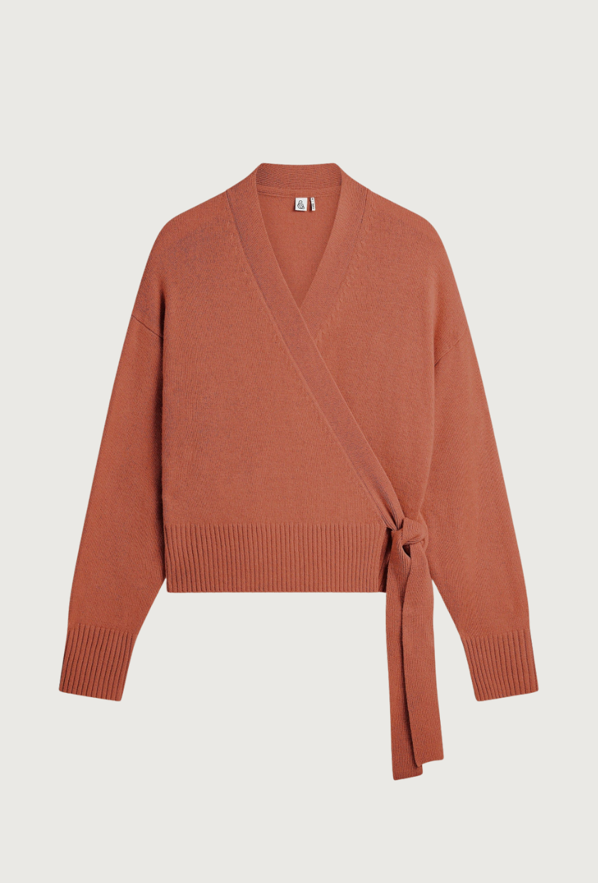 Women's Cashmere Merino Wrap Jumper - Pink Clay