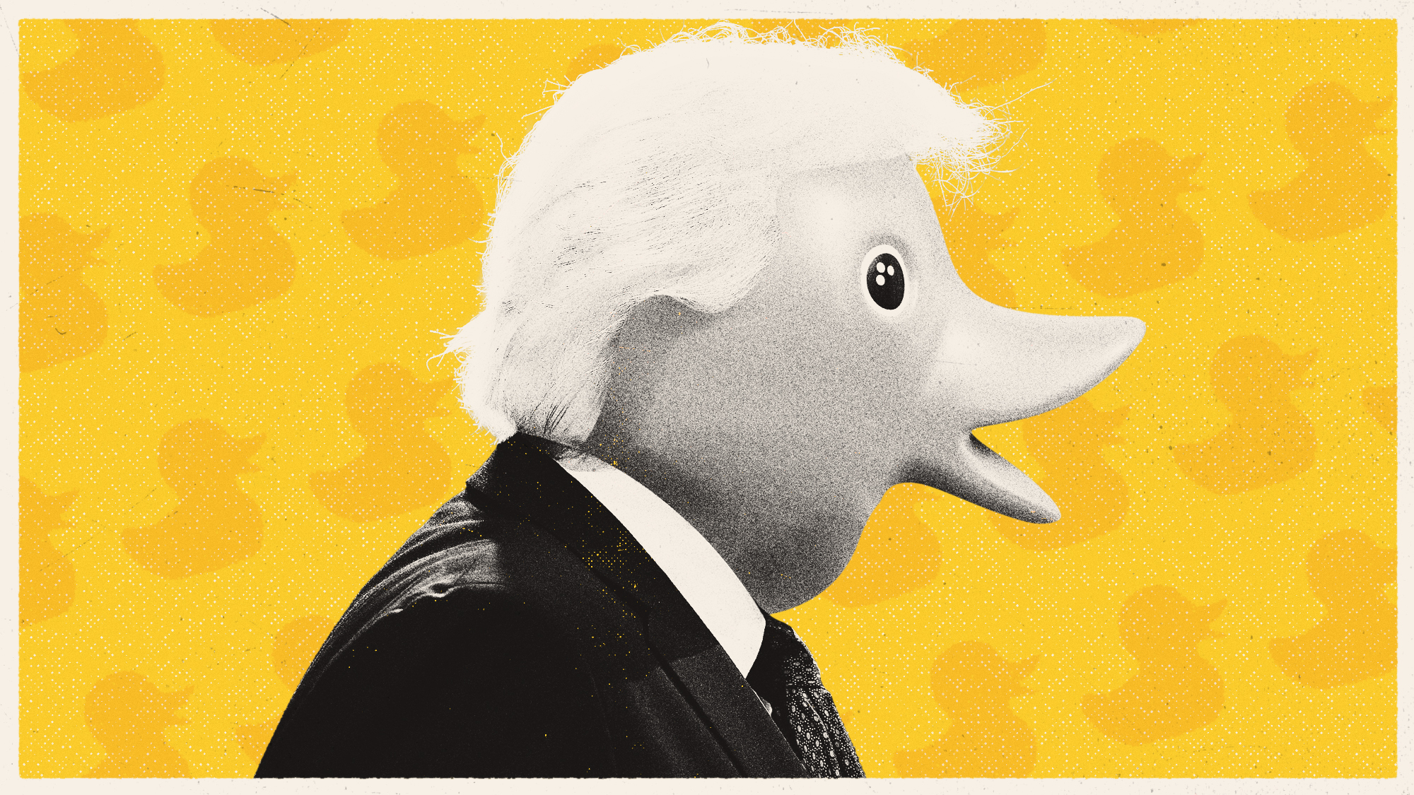 Illustration of Donald Trump with a duck's face