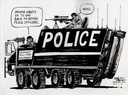 Obama cartoon U.S. Police Militarization
