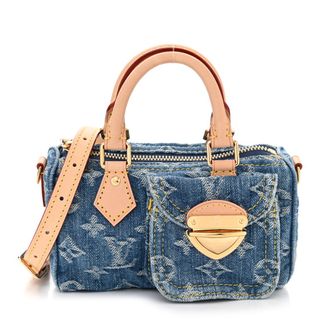 Louis Vuitton Monogram Denim Nano Speedy Blue