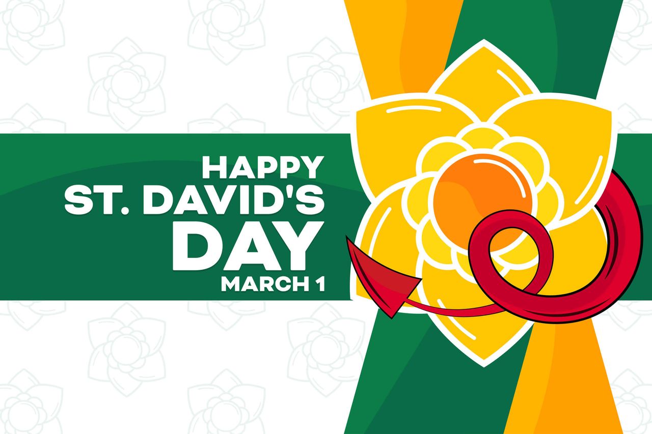 Happy St. David&#039;s Day. March 1. Vector illustration. Holiday poster