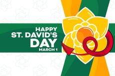 Happy St. David's Day. March 1. Vector illustration. Holiday poster