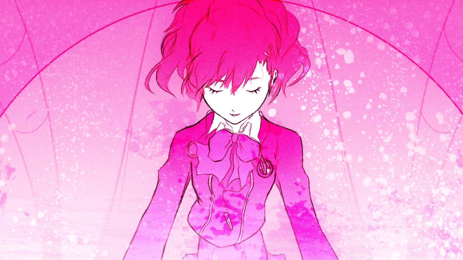 Persona 3 Portable female MC Kotone in pink light
