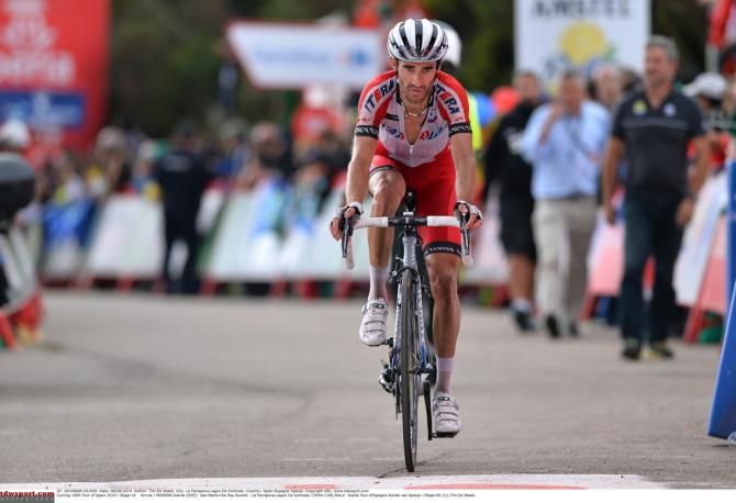 Dani Moreno (Katusha) crosses the line
